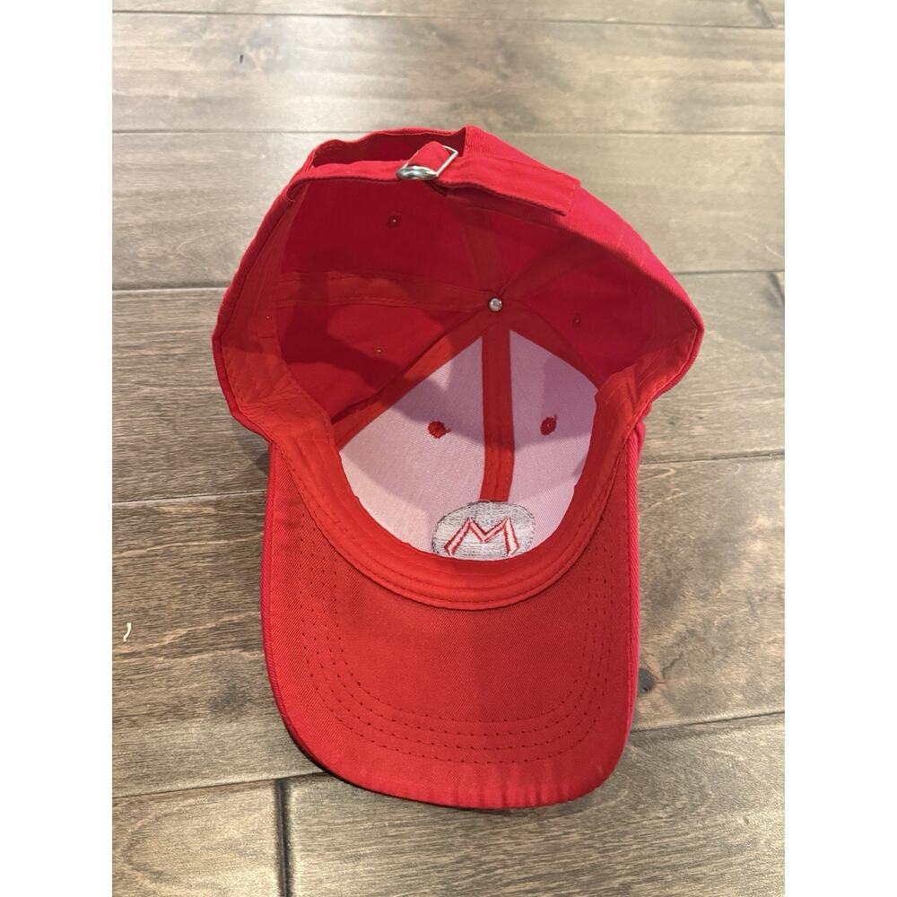 Nintendo Super Mario Unisex Red Adjustable Strapback Hat Baseball Cap One Size - Picture 6 of 6